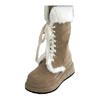 Design Women's Mid Calf Snow Boots Retro Platform Wedges High Heels Winter Warm Plush Flock Short Booties Sweet Cute Shoes 2024