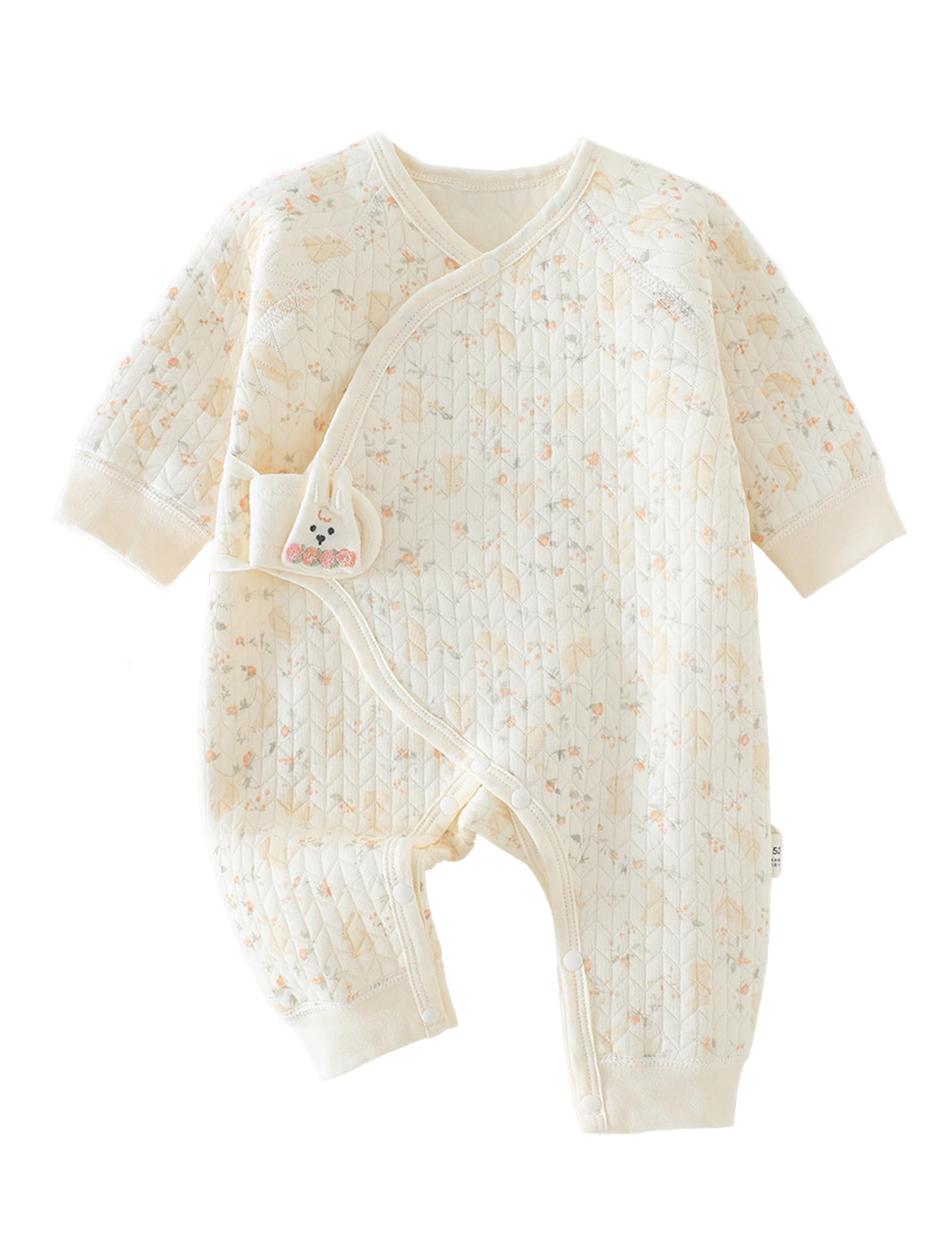 

HAYAHARU Baby Clothes, Newborn Clothes, Long Sleeve Romper, Baby Clothes, Coverall, Pajamas, Open Front, Cute, Easy to Change, Baby Prep, Baby Gift, 1