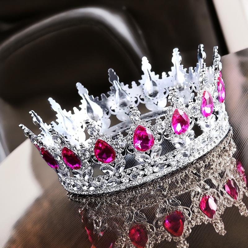 1pc Luxury Jewelry Bride Tiaras Crown Colorful Gemstones Birthday Ceremonies Photography Props Fashion Hair Accessories Crown