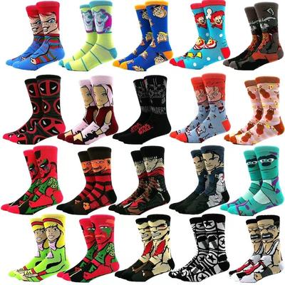 Men's Spring and Autumn Personality Creative Funny Skateboarding High Socks