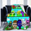 Sprunkis Characters Game Blankets Fuzzy Novelty Breathable Throw Blankets for Chair Covering Sofa Spring/Autumn