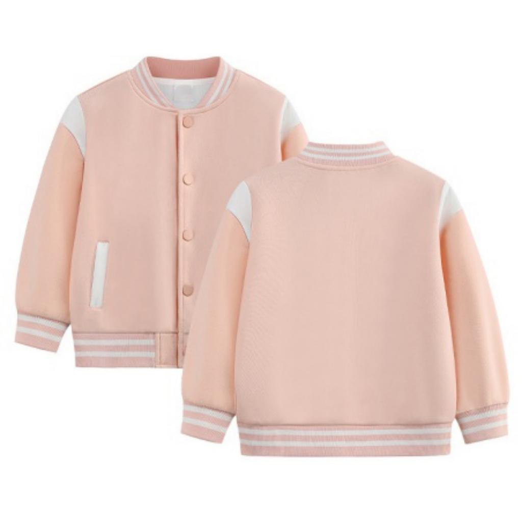 Kids Boys Girls Baseball Jacket Cardigan, Color Button Down Casual Outerwear for Spring and Fall
