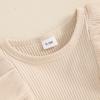 Ensembles de vêtements pour bébés filles Tenues pour tout-petits et nourrissons Combinaison unie à volants avec jupe salopette en velours côtelé Vêtements Automne Hiver