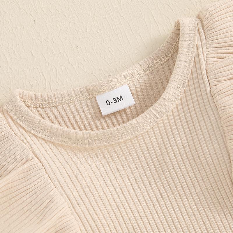 Ensembles de vêtements pour bébés filles Tenues pour tout-petits et nourrissons Combinaison unie à volants avec jupe salopette en velours côtelé Vêtements Automne Hiver