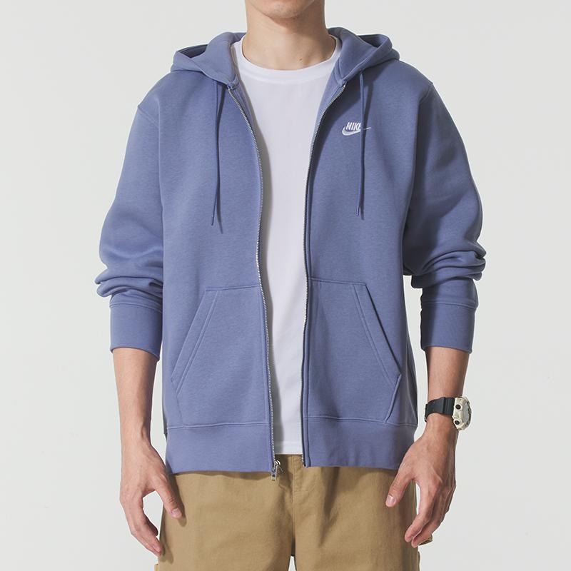 Nike Club Jackets Men's World Indigo/World Indigo/White Hooded Fleece Lined Other FN3862-499