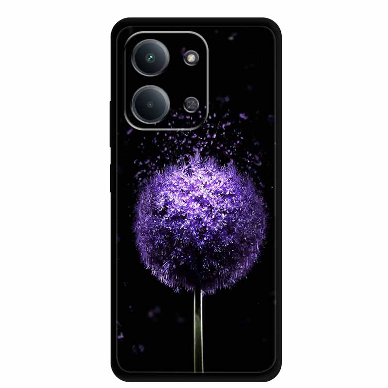 Case For Xiaomi Redmi 15C 5G European Colorful Flower Black Soft Silicone TPU Phone Case For Redmi 15C 4G Shell ProtectionBumper