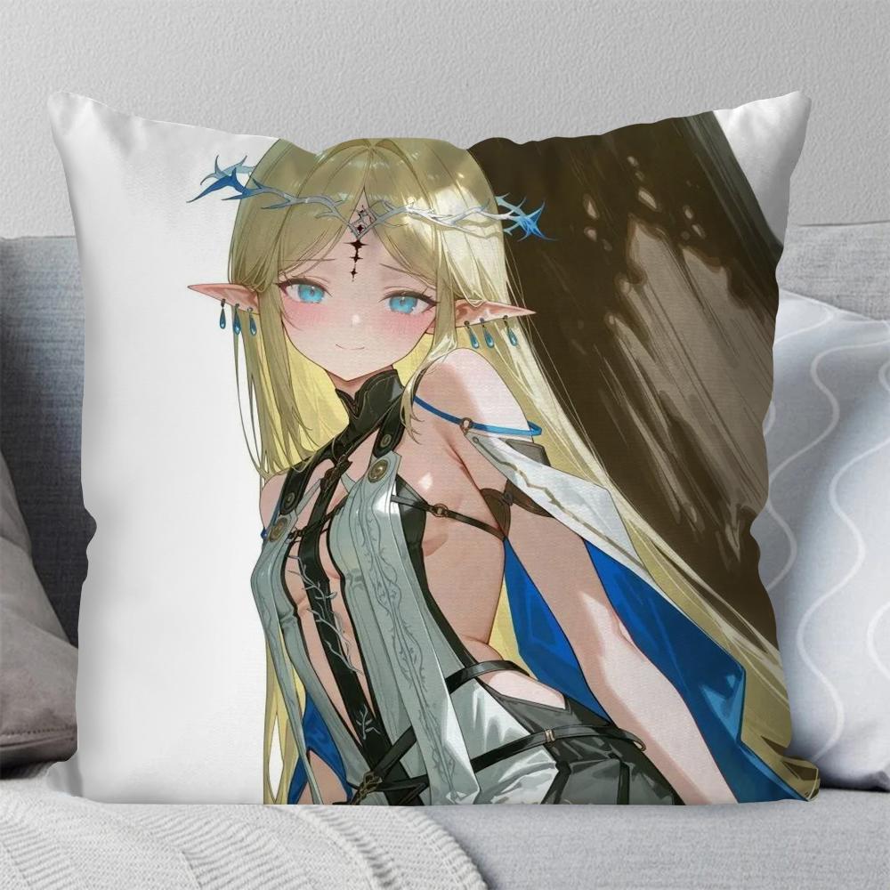 Cartethyia Anime Game W-Wuthering Waves Pillow Case Square Pillow Bedroom Sofa Leisure Comfort Living Room Home Decoration 40X40