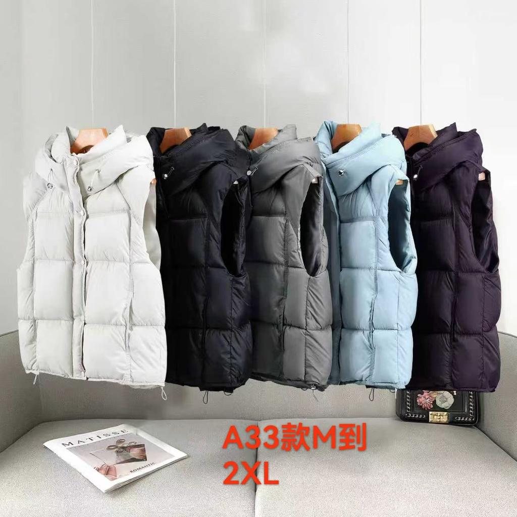European fashion hooded thickened down cotton vest women's autumn and winter fashion loose puff vest jacket