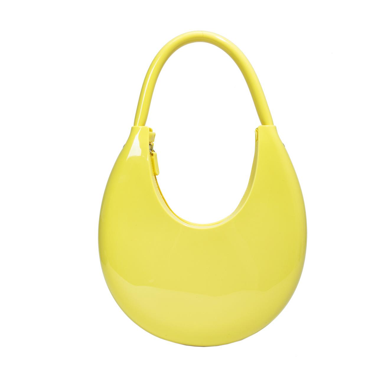 

Trend simple and fashionable versatile underarm crescent bag personalized trend texture solid color plastic shoulder women s bag жёлтый