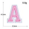 Exquisite Pink Embroidered Alphabet Patch for Jackets & DIY Decor