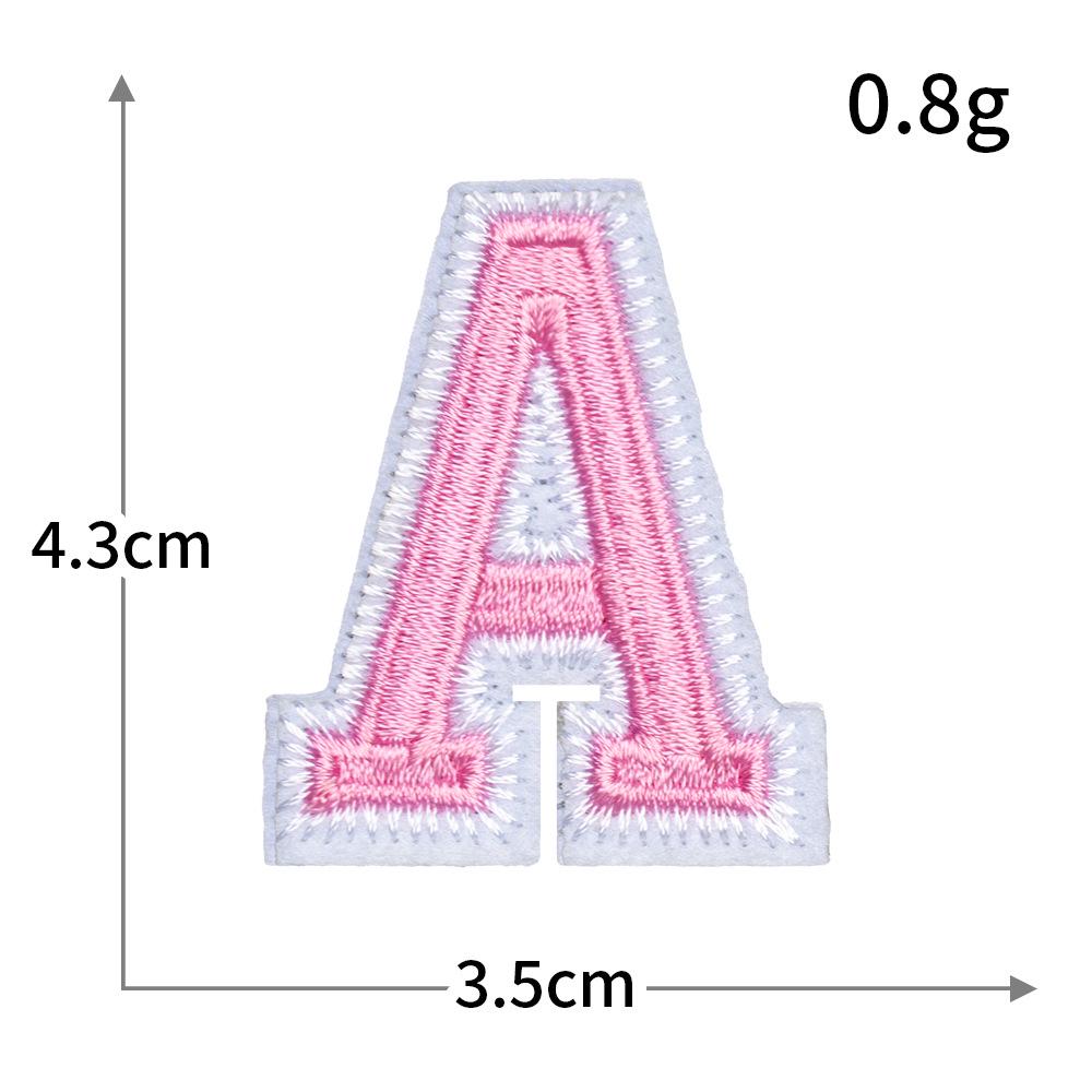 Exquisite Pink Embroidered Alphabet Patch for Jackets & DIY Decor