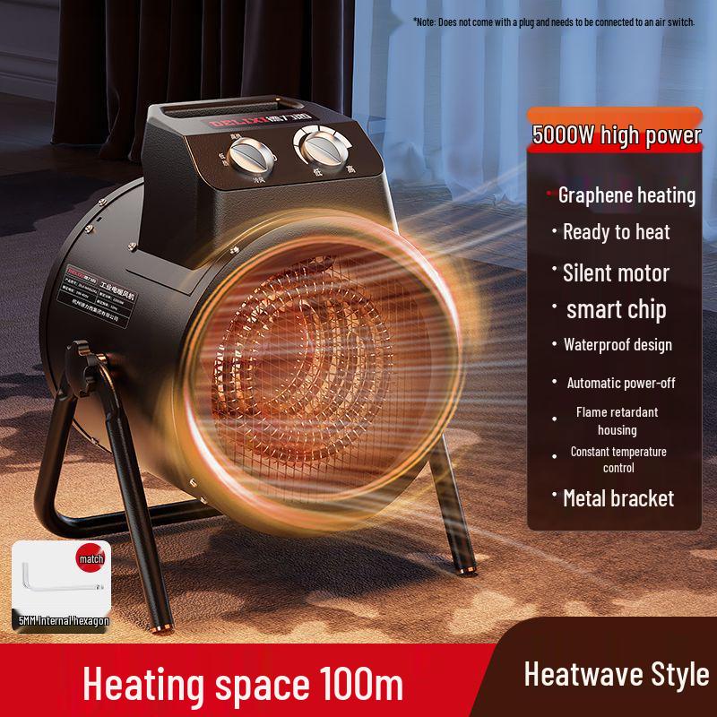 Delixi High-Power Electric Heater for Large Spaces - Industrial & Home Use