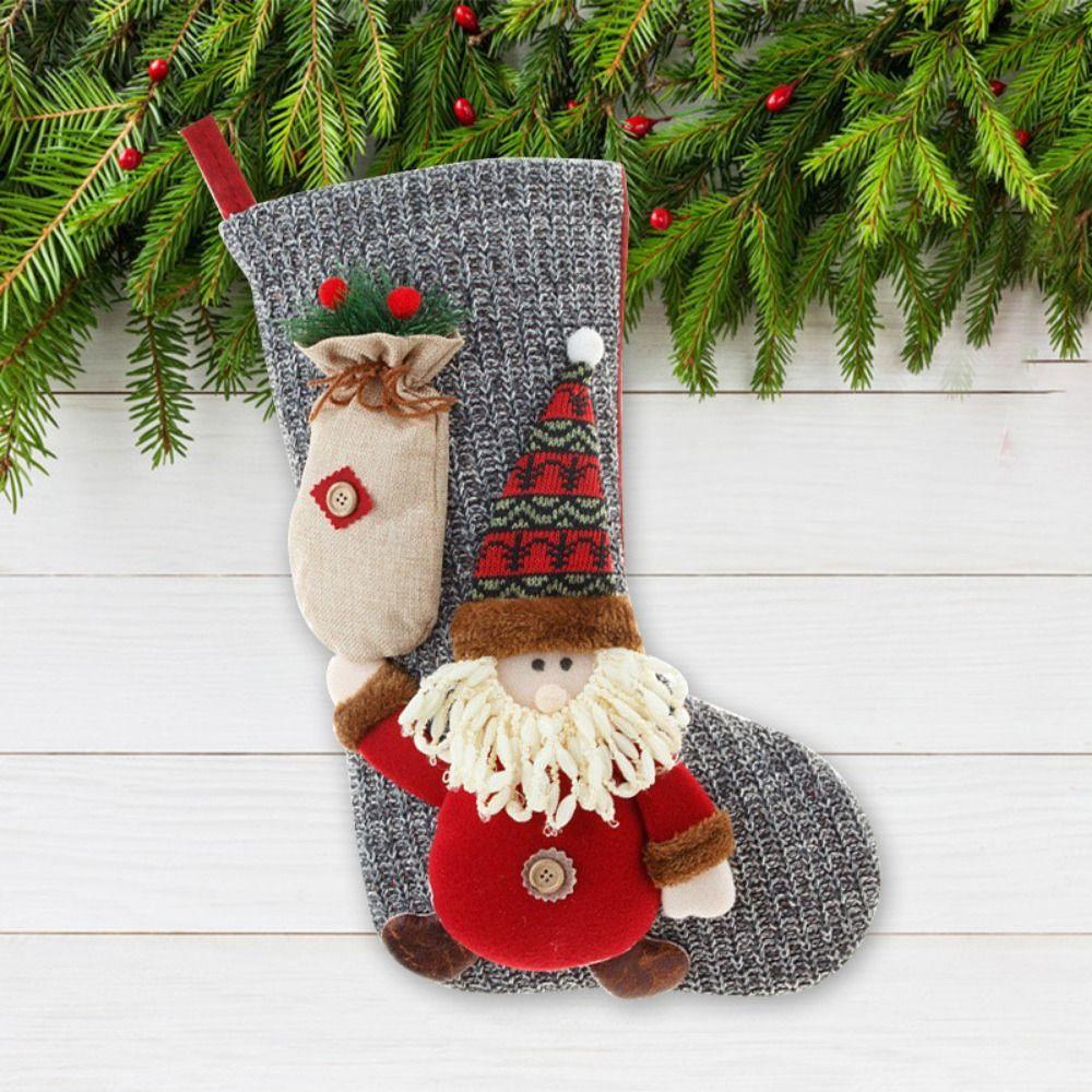 Santa Claus Christmas Candy Sock Elk Snowman Christmas Gift Bag Xmas Sock Haning Pendant Christmas