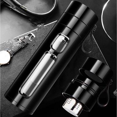 Vetro per la separazione del tè Tazza in vetro di plastica antigoccia Tazza doppia per acqua di grande capacità Filtro per uomini e donne Personalizzazione della tazza di tè