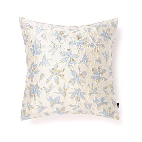 Francfranc Shiny Flower Cushion Cover 450 x 450 White x Blue (098)