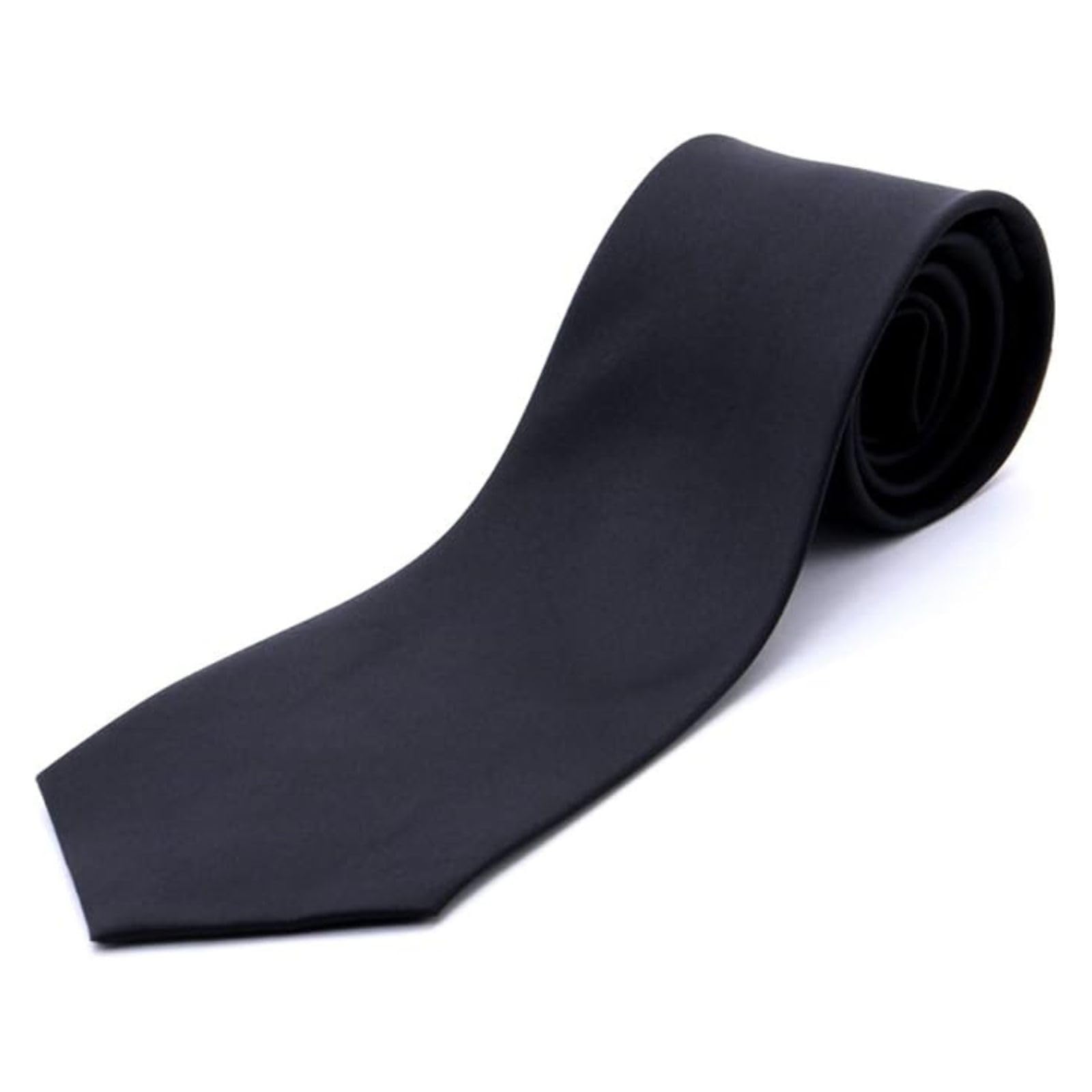 

[Designstore] Black Formal Tie, Plain, for Men, Suitable for Ceremonies, Funerals, Memorial Services, and Other Occasions, with a Subtle Shine,