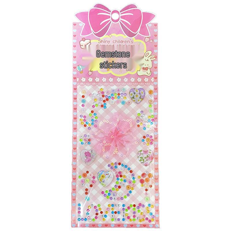 Princess Lace Dress Acrylic Rhinestone Stickers - DIY Cartoon Handmade Decoration for Kids