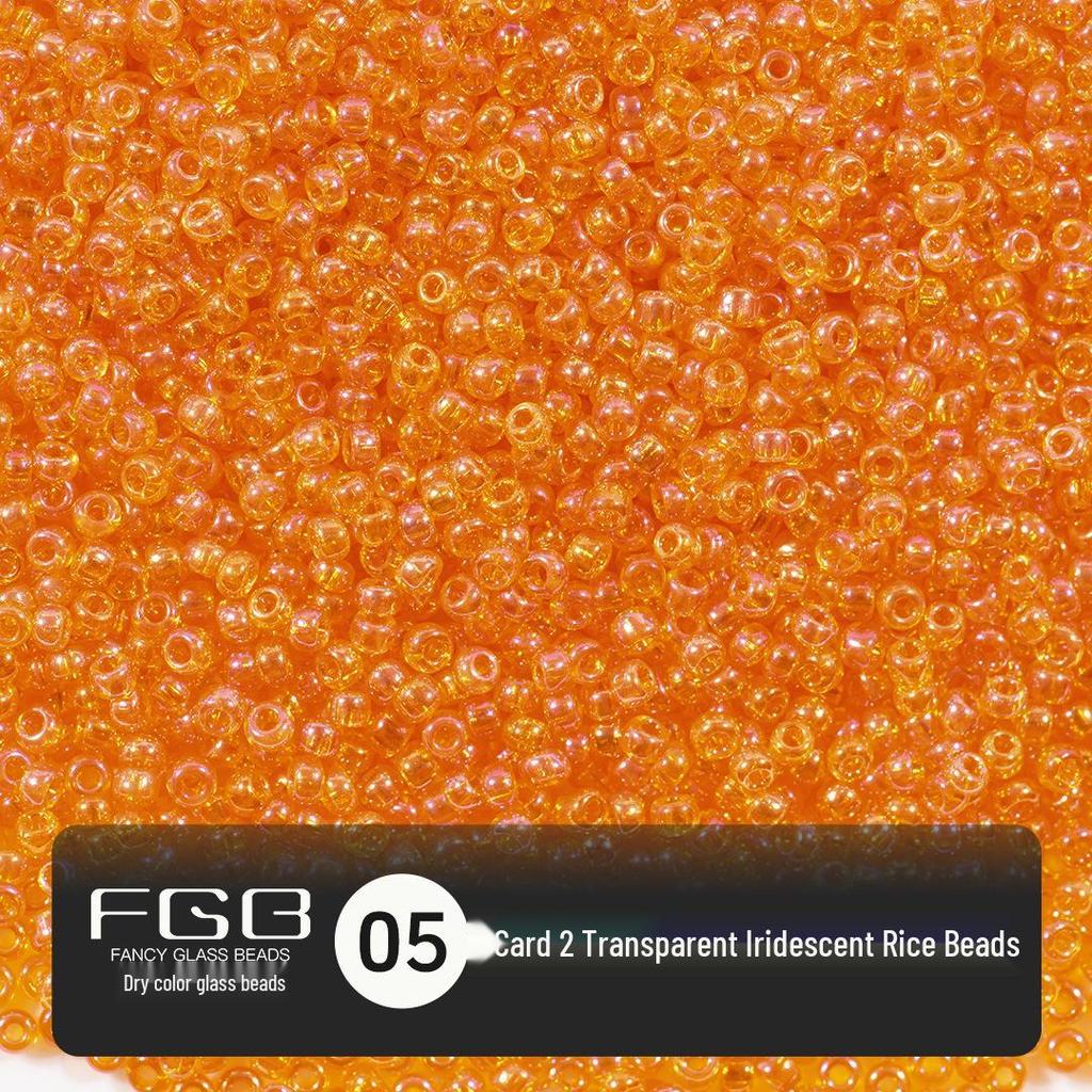 FGB Transparente Irisierende 2mm Runde Glasperlen für DIY Schmuck