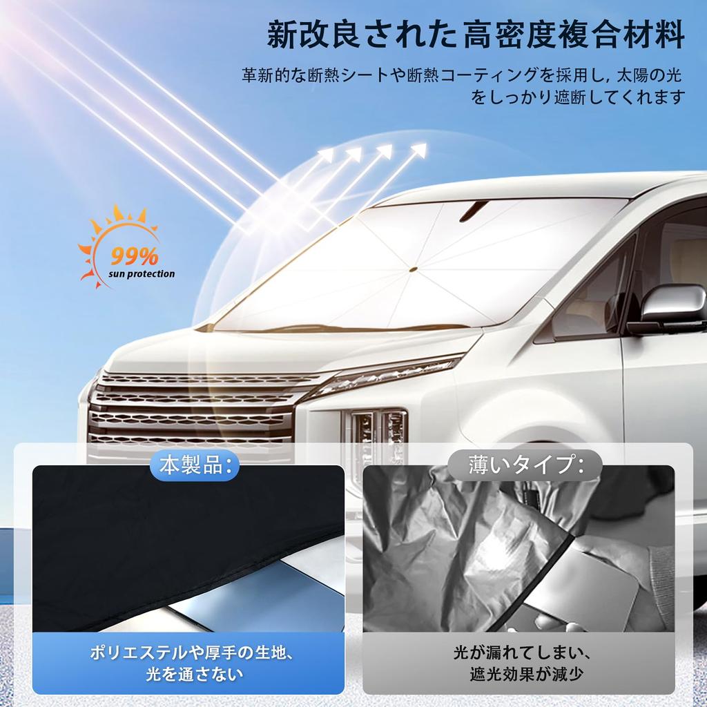 New Mitsubishi Delica D5 Dedicated Light Heat UV for Easy Storage Bag Included with DELICA D5 February 2019 Current (D5) Umbrella-Type Sunshade,