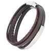 20.5cm Men MultiLayer Bracelet Woven Bracelet Hand Wristband with Magnetic Buckle(Black )