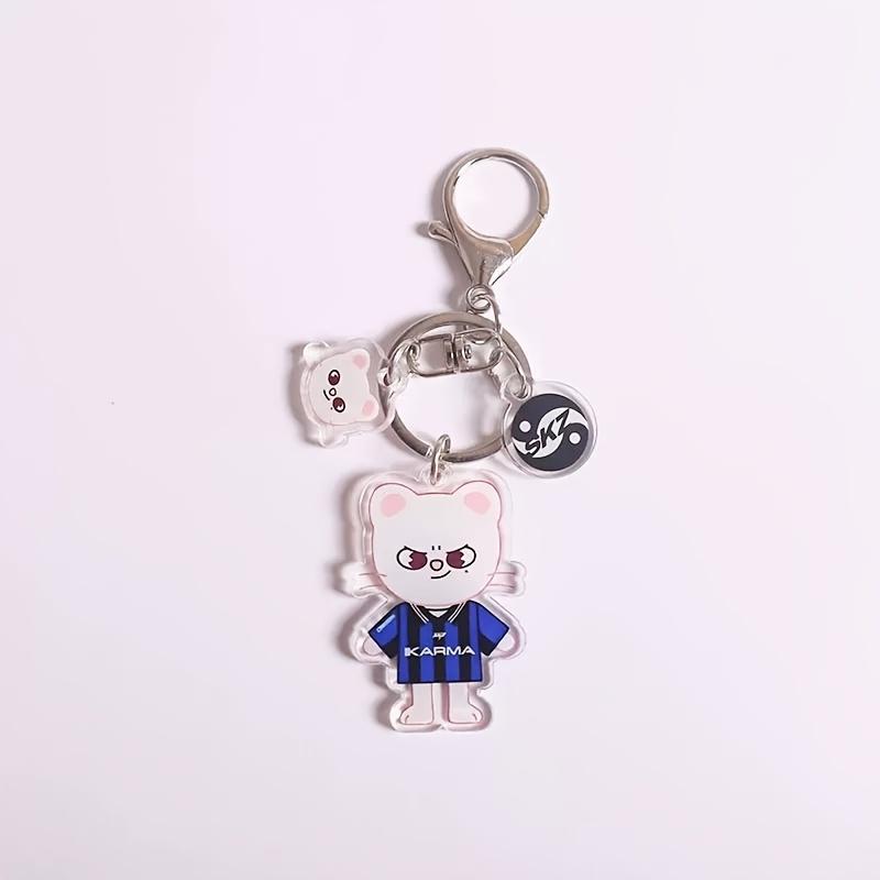 2D Flat SK Theme Keychain, Double-Sided High-Definition Acrylic Key Ring, Composed of 3 High-Quality Pendants, Fashion Bag Charm
