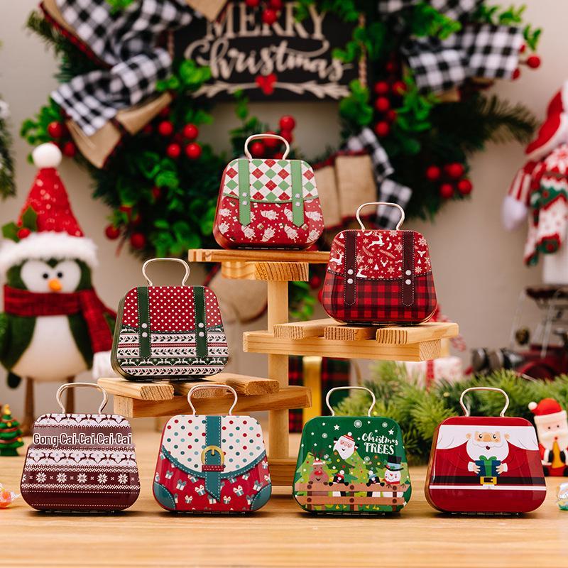 Haobei Christmas Tinplate Handbag Candy Box for Children - Small Cookie Gift Box