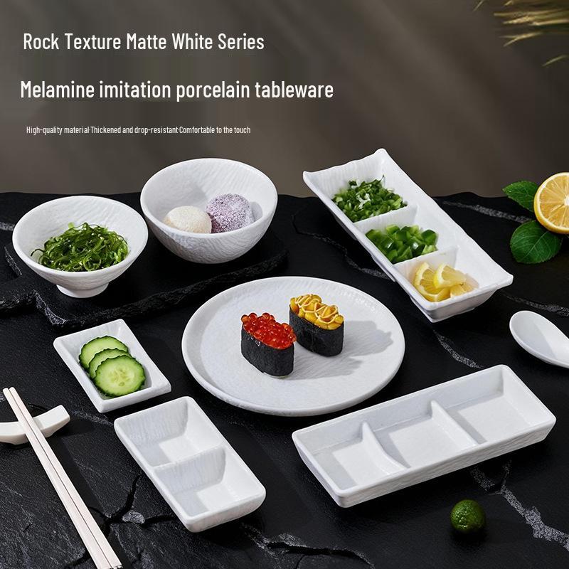 Durable Melamine Bowl Set: Small Hot Pot, Seasoning, Dipping Sauce, Rice Bowl, Water Cup Separator for Restaurants