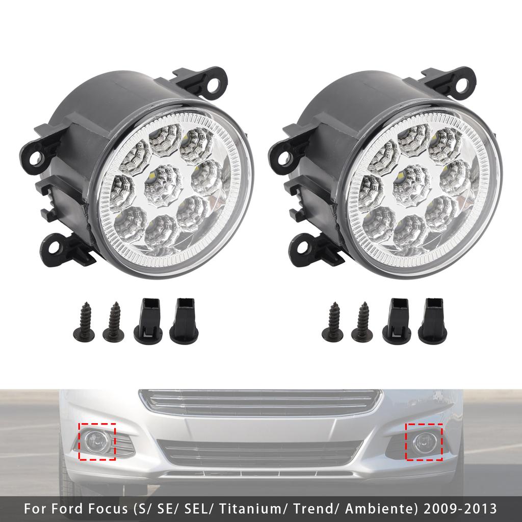 Pair LED Daytime Running Fog Lights For Ford Focus Fiesta C-Max 84501AJ00A