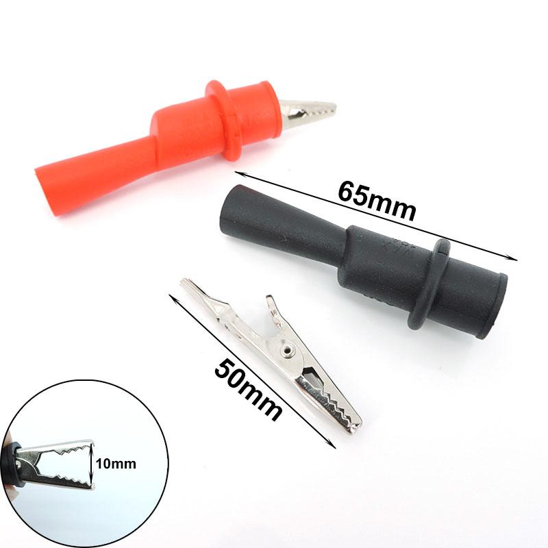 50A 30A Alligator Crocodile Clip Insulated Handle Battery Test Clamp Lead Cable Probe Connector Socket 4mm Banana Plug Electirc