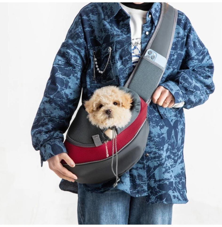 Pet Cat Dog Carrier Backpack Travel Tote Shoulder Bags Mesh Sling Carry Pack Pet Carrying Supplies Crossbody Shoulder Bag