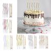 6 Stück Elegante Gebogene Vergoldete Bunte Kuchenkerze für Geburtstage und Babypartys Cupcake-Dekoration Partyzubehör