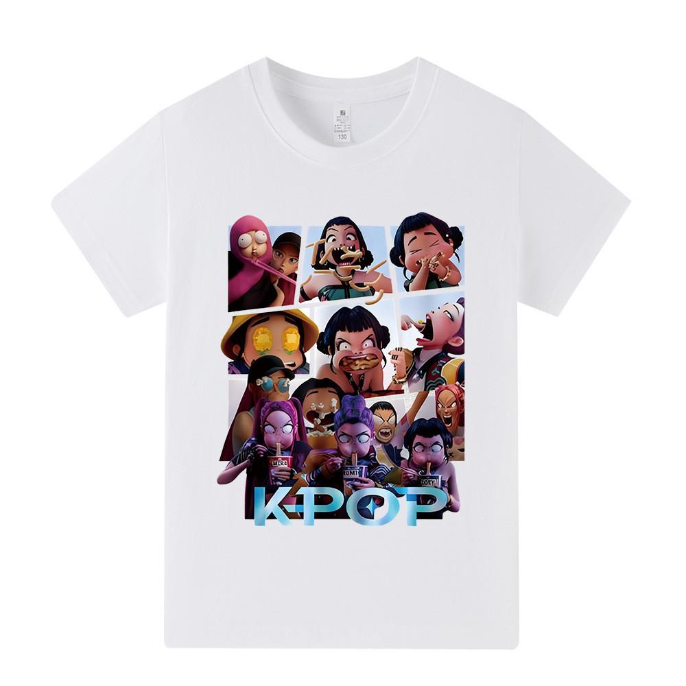 A1237 Kids Boys Girls Kpop Rumi Zoey Mira Print Short Sleeves T-shirt