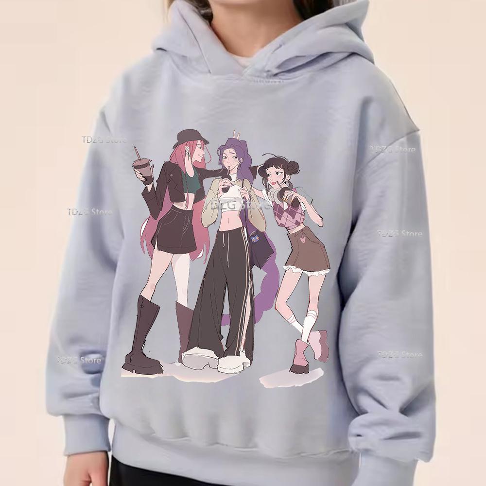 Hoodies & Sweatshirts (kids unisex) Fashion Minimalist Girl Group KPop Demon Hunter Print Boy Girl Fleece Pullover Hoodie Children Clothing