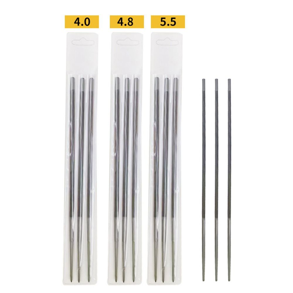 3Pcs Round Grinding File Hand Tools Chain Files Durable Logging File  Grinding Tool