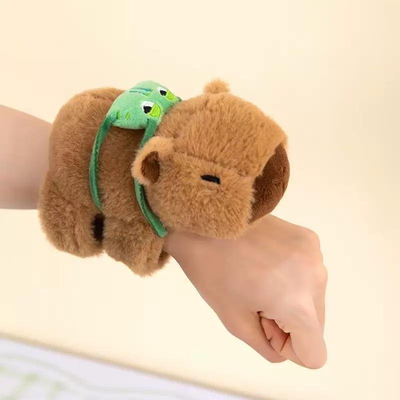Nydelig Capybara Dyr Slap Snap Wrap Armbånd Plysj Kosedyr Kawaii Capybara Håndring Armbånd Barn Morsomme Leker