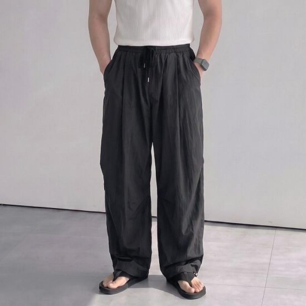 Onl Banankushi Parachute Curved Nylon Wide Pants