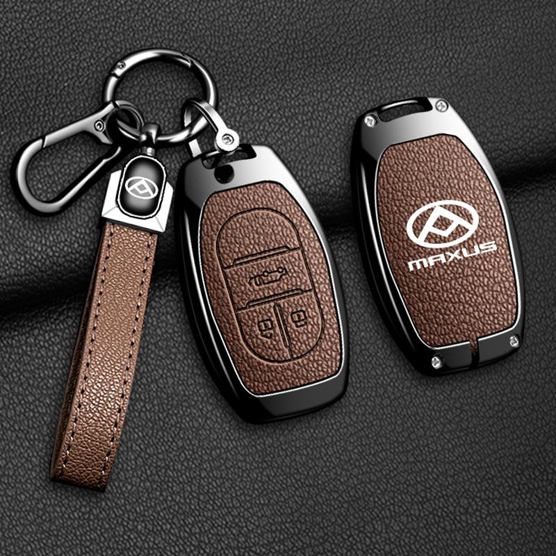 Zinc Alloy Leather Car Key Case Cover For Maxus G50 Plus D60 G10 G20 RV V90 T60 T70 EUNIQ5 Auto Key Shell Keychain Accessories