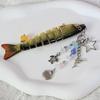 Creative Plastic Fish Keychain Multi Jointed Simulation Fish Hook Key Chain Keychain Pendant Gifts
