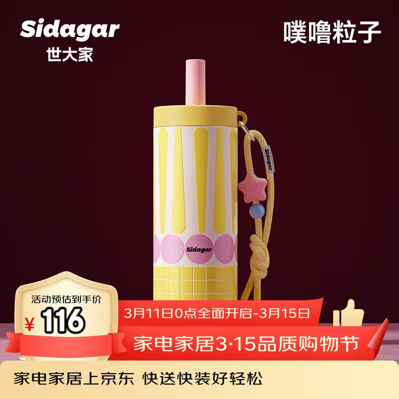 Shidajia Retro Ceramic Lined Insulated Water Bottle with Straw