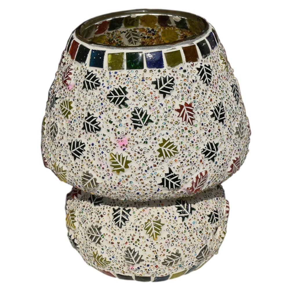 Lampă Mozaic din Sticlă în Formă de Ciupercă pentru Decorarea Casei/Biroului/Festivalului (Becul nu este inclus) (Lămpi de masă 17cm)