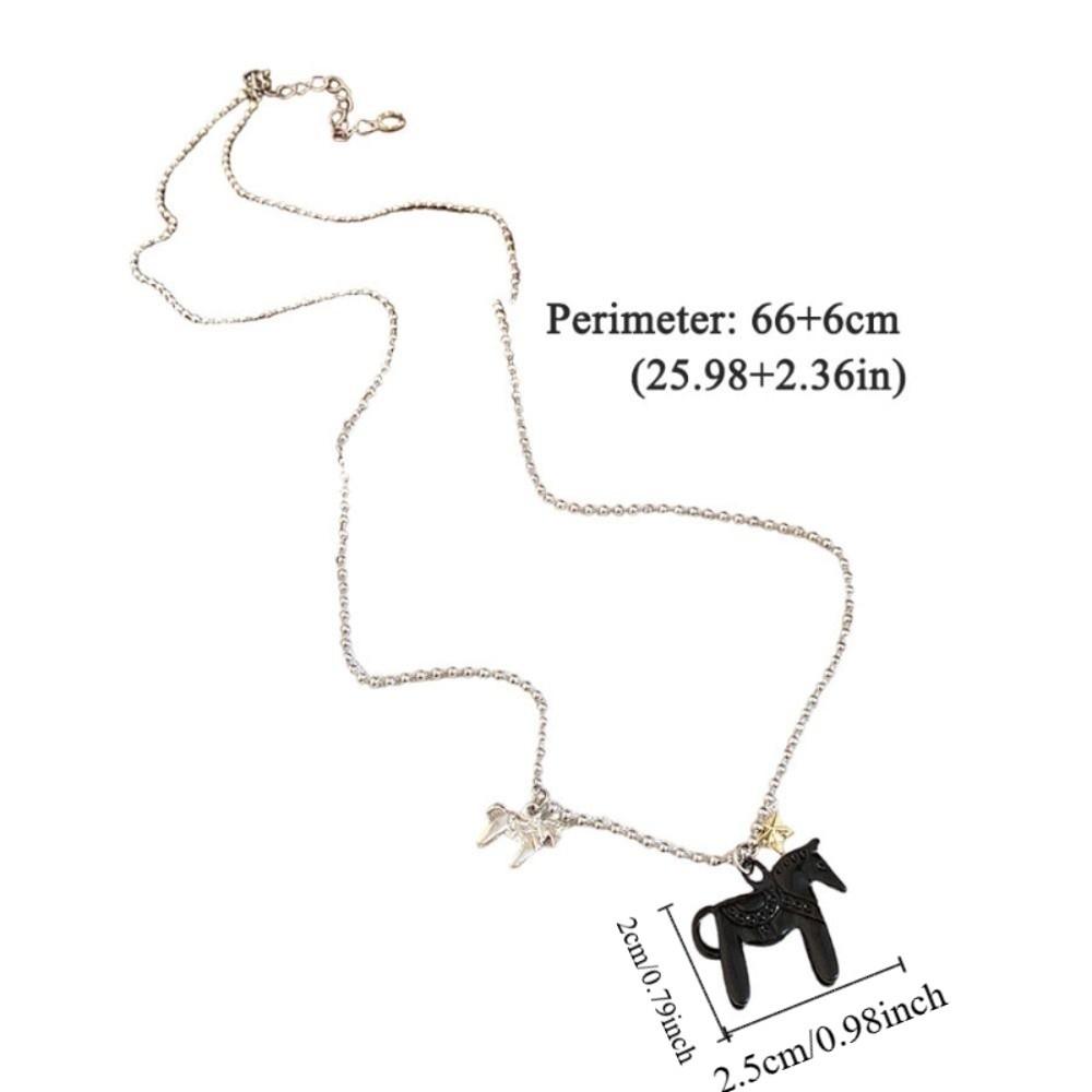 Plated Beads Chain Chokers Funny Zodiac Animal Necklaces Horse Pendant Necklaces Jewelry Gift