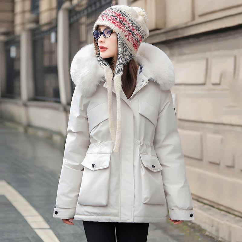 Women's Pie Overcome Mountaineering Tooling Down Cotton Clothing Medium and Long Loose Warm Tide Jacket Winter New