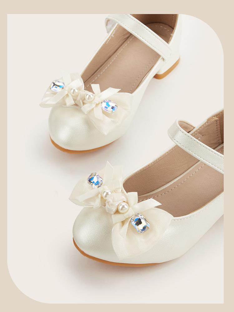 2025 Winter Mädchen Rosa Schleife Prinzessin Hohe Absätze: Modische & Vielseitige Lederschuhe