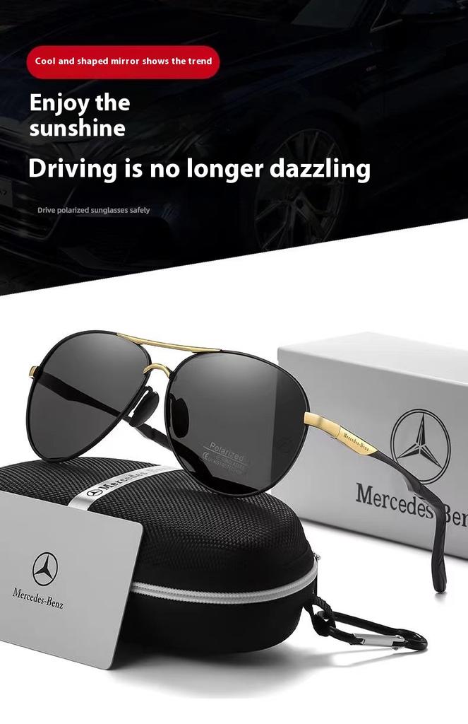 Car Sticker Mercedes Benz A B C E V R Class A35 A45 GLA GLB GLC GLK SLK ML SL Car Leisure Men Women Polarized Sunglasses Anti Gl