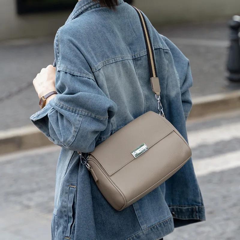 Autumn/Winter New Underarm Bag Women's Fashion Retro Cow Leather Crossbody Handbag High Quality Texture Luxury Shoulder Bag