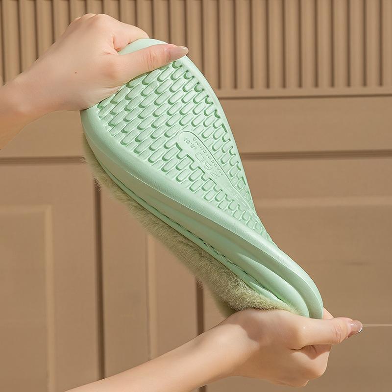 Cotton Slippers Women's Autumn and Winter New Indoor Home Non-slip Household Couple Outer Wool Slippers Men's