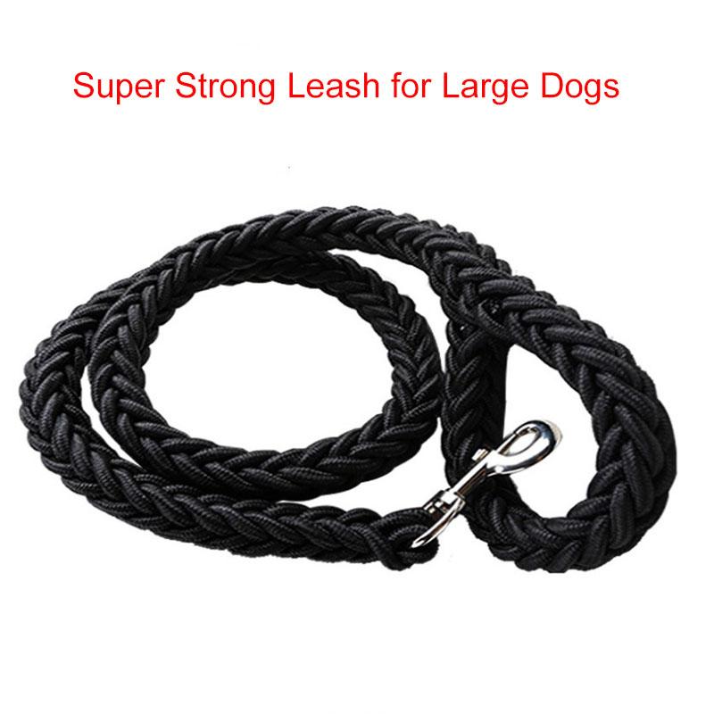 130cm L Superstarkt Grovt Nylon Hundkoppel Dubbelradigt Justerbart Hundhalsband För Medelstora Stora Hundar
