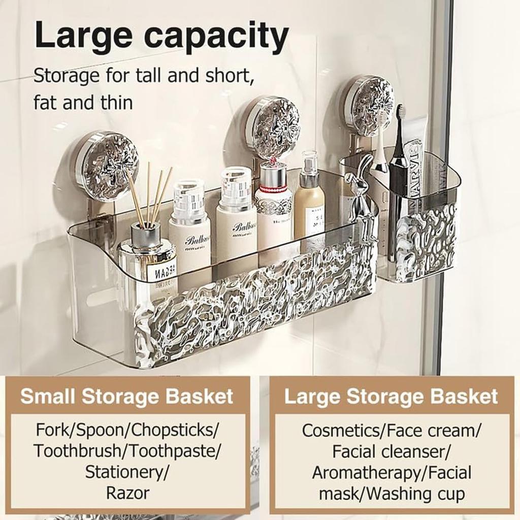 Bathroom Suction Cups Shelves Hole-free Wall Mounted Nail-free Storage Rack Restroom Toilet Bath Table Sanitary Room Supplies