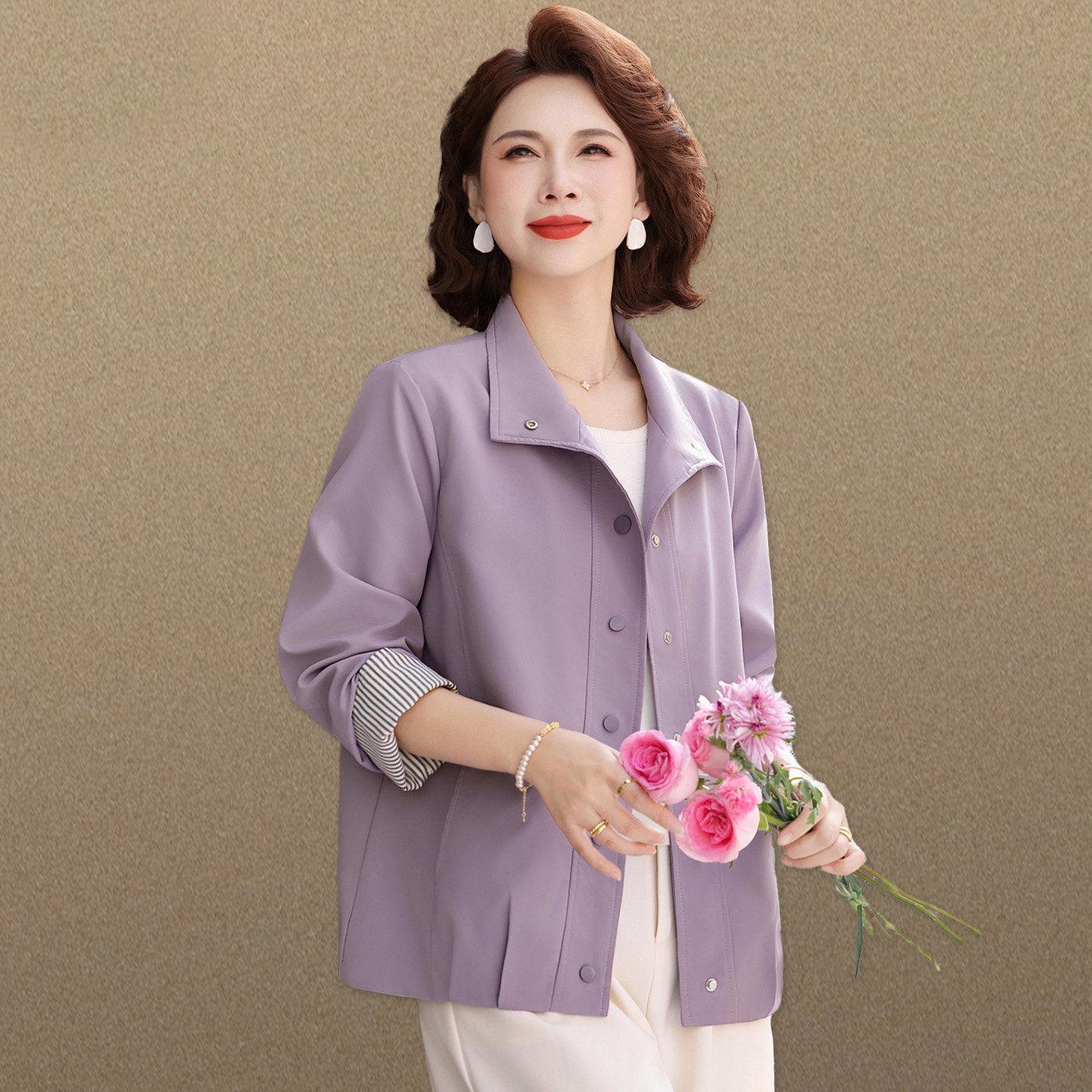 

Elegant Spring Jacket 2026: New Style Lightweight Short for Middle-Aged Women 2XL (105-120 lbs)