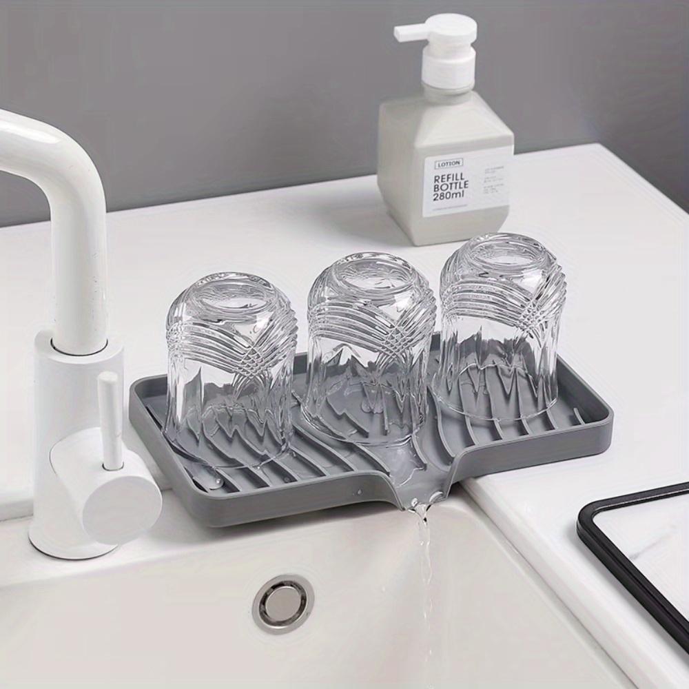 1PC Self Draining Soap Bar Holder Silicone Kitchen Sink Soap Dish Sponge Tray Caddy Organizer for Dish Soap Dispenser